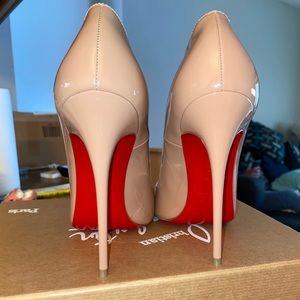 NEW Christian Louboutin So Kate Tan Patent Leather